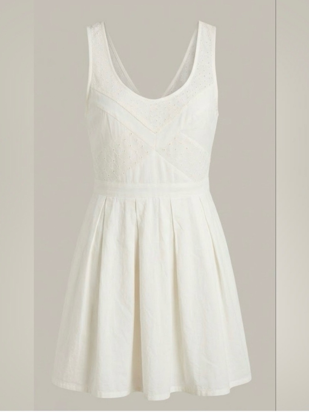 American Eagle Outfitters White Eyelet Scoop Neck Cotton Mini Dress small